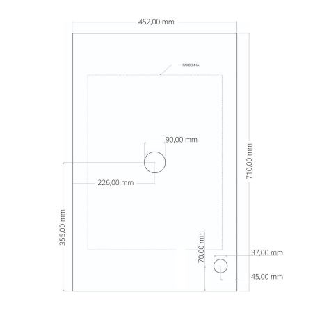 Столешница Grossman Вива 507003 70х50 накладная цвет черный