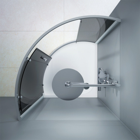 Душевой уголок Am.Pm Like W83G-315-090CG 90х90 стекло тонированное профиль хром глянцевый без поддона