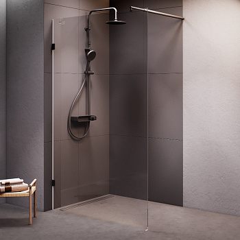 Душевая перегородка Am.Pm X-Joy W94WI-120-F1-BTE 120х195 стекло прозрачное профиль черный