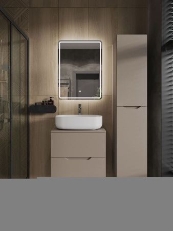 Тумба с раковиной Orange Line Li-60TuLMDF+B07-540W 60х50 подвесная цвет бежевый