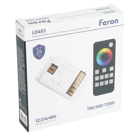 Контроллер RGB с пультом, таймером и визуализатором звука Feron 52098