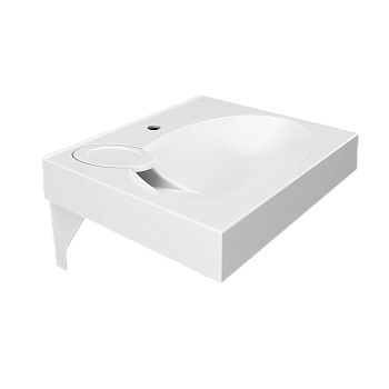 Раковина из искусственного камня Paola Paola Liguria 500 60х50 над стиральной машиной цвет белый 1 отверстие под смеситель