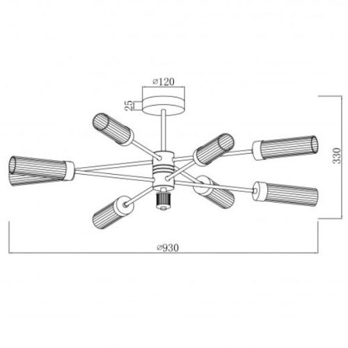 Люстра на штанге iLamp Evolution (Еволутион) 15609-8 AN+CL - фото 2