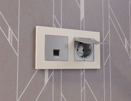 Рамка двухместная Ambrella Volt Qubi (Куби) AF250332