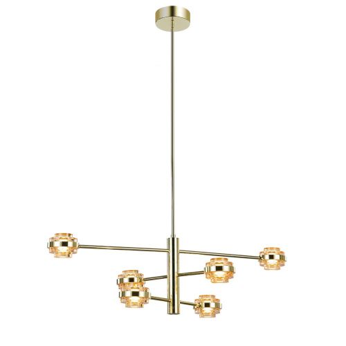 Люстра на штанге Delight Collection Indiana (Индиана) MX22030002-6A gold/champagne - фото 2