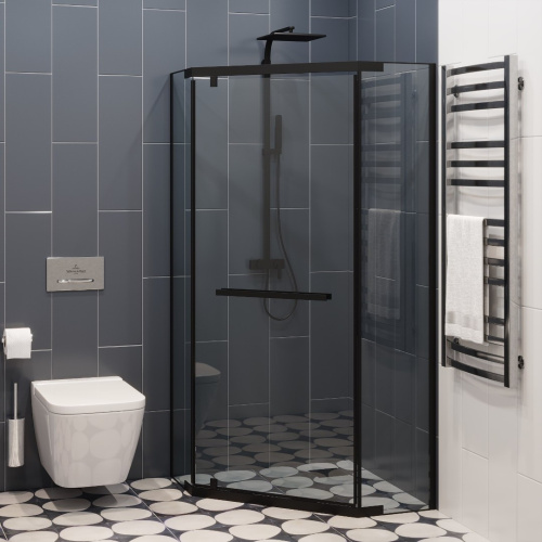 Душевой уголок Cerutti SPA CHIKA ZP91B 90х90 стекло прозрачное профиль черный - фото 5