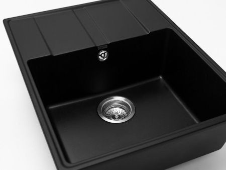 Кухонная мойка Grandex Aqua 600315 65х50 цвет черный поверхность матовая