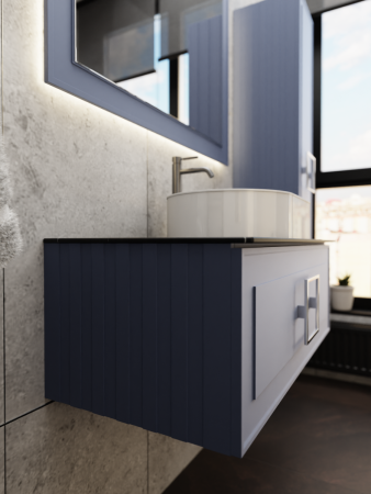 Тумба со столешницей La Fenice CUBO NFNC-01-CUB-BG-100-2-GB 100х50 подвесная цвет синий