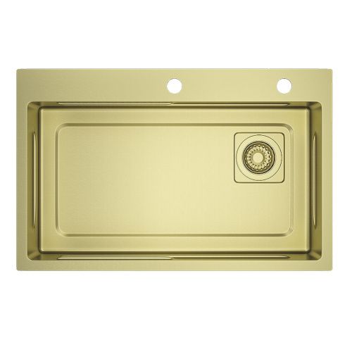 Кухонная мойка Raglo R702 R702.7246.03 72х46 цвет золотой сатин поверхность матовая - фото 2