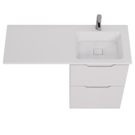 Раковина из искусственного камня Dreja Wing 100120R 120х50 подвесная цвет белый 1 отверстие под смеситель