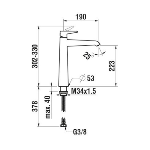 Смеситель Laufen VAL HF901714100000 на раковину хром без термостата - фото 2