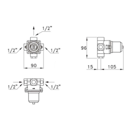 Встраиваемая часть смесителя для душа Stella UN 01400 0000