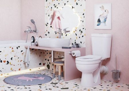 Унитаз-компакт напольный с бачком Santek Каспер 1WH501741 белый с сиденьем каскадный смыв