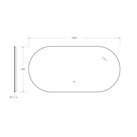 Зеркало с подсветкой Cezares VAGUE CZR-SPC-VAGUE-1400-700-MOV 140х70 подвесное