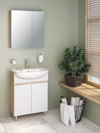 Тумба под раковину Runo ЛАДА 00-00004576 60х30 напольная цвет белый
