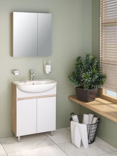 Тумба под раковину Runo ЛАДА 00-00004576 60х30 напольная цвет белый - фото 3