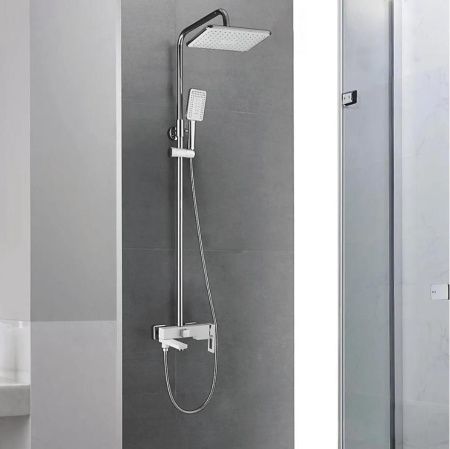 Душевая стойка Shevanik S9036F настенная цвет белый