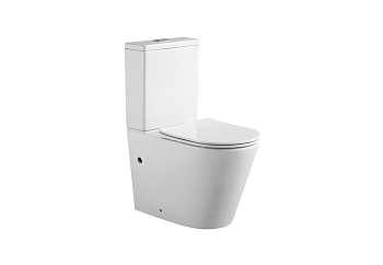 Унитаз напольный с бачком Aquatek ВЕГА AQ2904-00 белый с сиденьем микролифт безободковый каскадный смыв