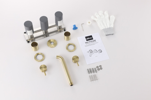 Смеситель Abber Wasser Kreis 316 AF81123BG-L встраиваемый в стену брашированное золото - фото 2