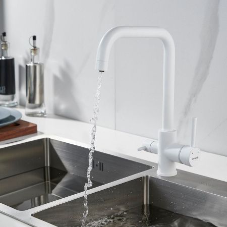 Смеситель для кухни Shevanik S228C на мойку белый