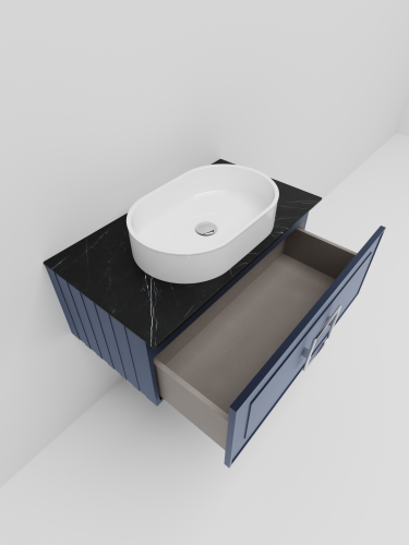 Тумба со столешницей La Fenice CUBO NFNC-01-CUB-BG-90-3-GB 90х36х49 подвесная цвет синий - фото 4