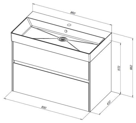 Тумба с раковиной Aquanet Бруклин 00212598 90х40 подвесная цвет белый