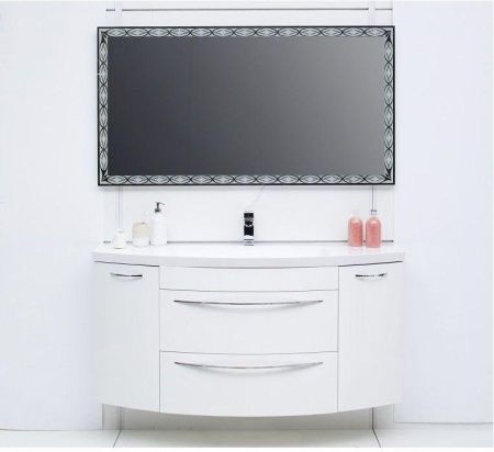 Тумба с раковиной De Aqua Лонг 00186446 140х50 подвесная цвет белый