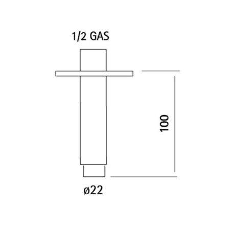Держатель верхнего душа Cisal Xion DS013551D1 нержавеющая сталь