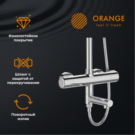Душевая стойка Orange Thermo T02S4-911cr настенная цвет хром с термостатом