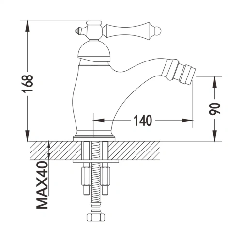 Смеситель Rose R0107Q на биде бронза - фото 3