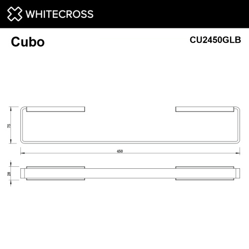 Полотенцедержатель Whitecross Cubo gold brushed CU2450GLB - фото 2