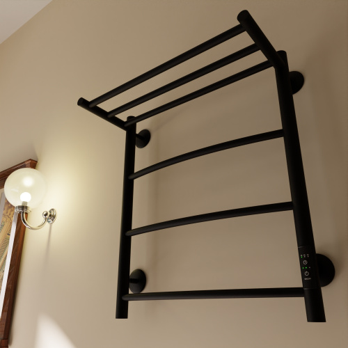 Полотенцесушитель Маргроид Вид 4 04-6050-1051-9005R 53х60 электрический черный матовый - фото 2