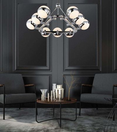 Люстра на штанге Lumina Deco Optimus (Оптимус) LDP 6038-9 CHR