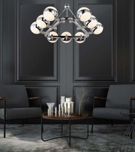 Люстра на штанге Lumina Deco Optimus (Оптимус) LDP 6038-9 CHR - фото 3
