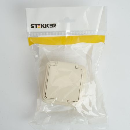 Розетка 1-местная б/з с крышкой Stekker Брест 49060