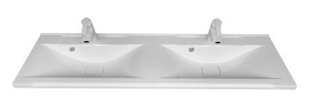 Раковина мебельная из искусственного камня Marko Комфорт (две чаши) 120 5211120 120х50 накладная цвет белый