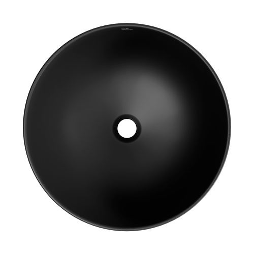 Раковина из сантехнического фарфора Wellsee Callipy Art 328904000 42х42 напольная цвет черный матовый без отверстий под смеситель - фото 3