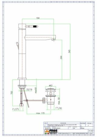 Смеситель для раковины Fiore Xenon 44CR5291 на столешницу хром