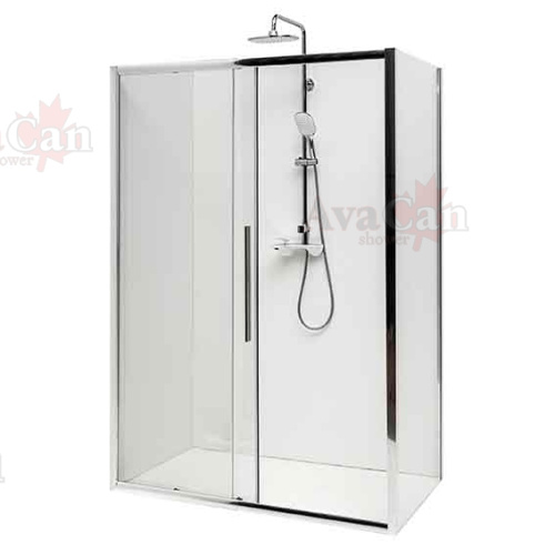 Душевой уголок AvaCan FC-120-SC90 140х90 стекло прозрачное профиль хром глянцевый без поддона - фото 4