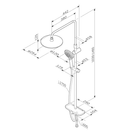 Душевая стойка Am.Pm Like F0780200 настенная цвет хром