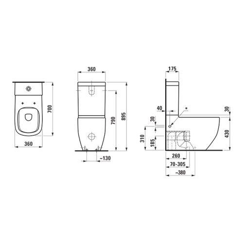 Бачок для унитаза Laufen Palomba 8.2880.1.000.871.1 - фото 2