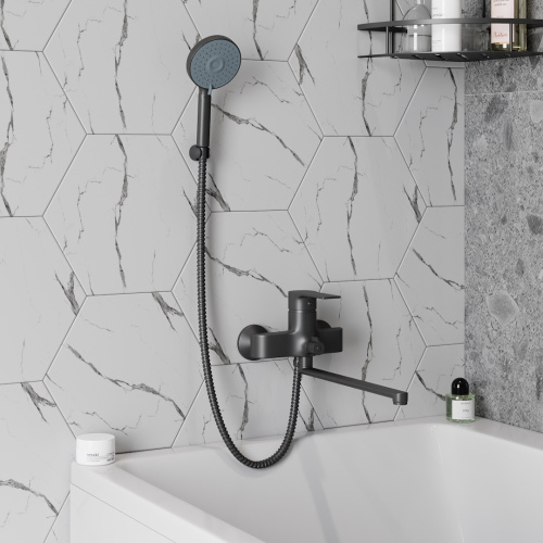 Смеситель для ванны Teymi T10267 настенный черный матовый - фото 4