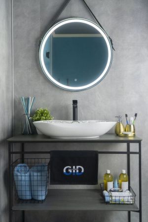 Раковина керамическая Gid 52221 70х40 накладная цвет белый без отверстий под смеситель