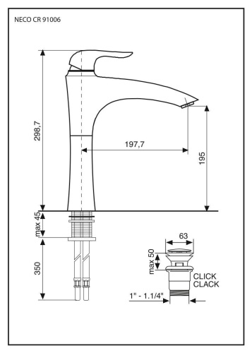 Смесители Emmevi Neco 91006/CR на столешницу хром - фото 2