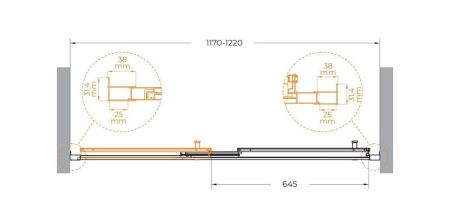 Душевая дверь Cezares MOLVENO MOLVENO-BF-3-120-C-GM-IV 120х195 стекло прозрачное профиль оружейная сталь