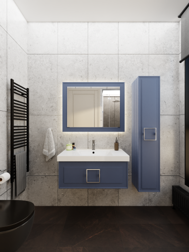 Тумба с раковиной La Fenice CUBO NFNC-01-CUB-BG-80-3-80 90х36х49 подвесная цвет синий - фото 4