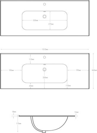 Раковина керамическая Aquanet Flat 00254365 100х50 полувстраиваемая цвет белый 1 отверстие под смеситель