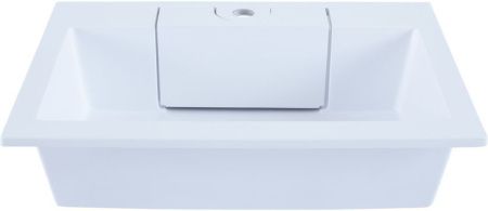 Раковина из искусственного камня Aquanet Фортуна 00181907 60х50 полувстраиваемая цвет белый 1 отверстие под смеситель