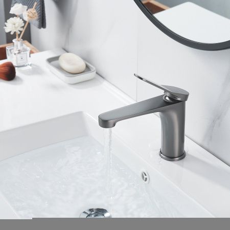 Смеситель Shevanik S6201T на раковину оружейная сталь