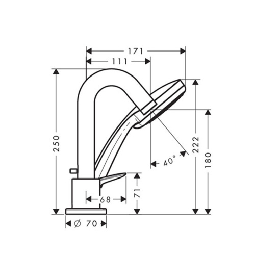 Смеситель Hansgrohe Logis 71313000 на борт ванны хром - фото 2